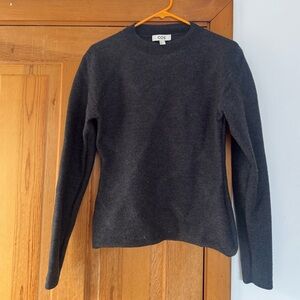 COS Women's Charcoal Boiled Wool Crew Neck Sweater